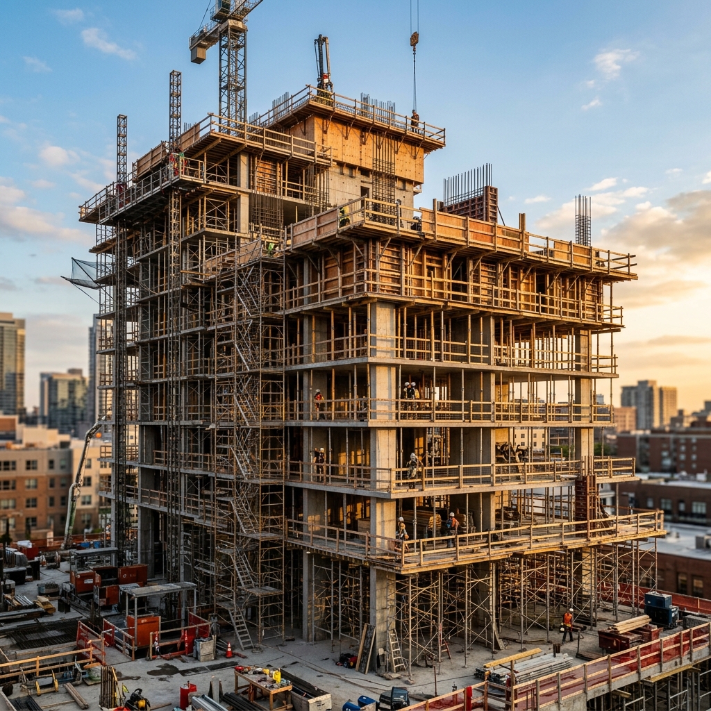 Operário trabalhando com ferramentas de construção